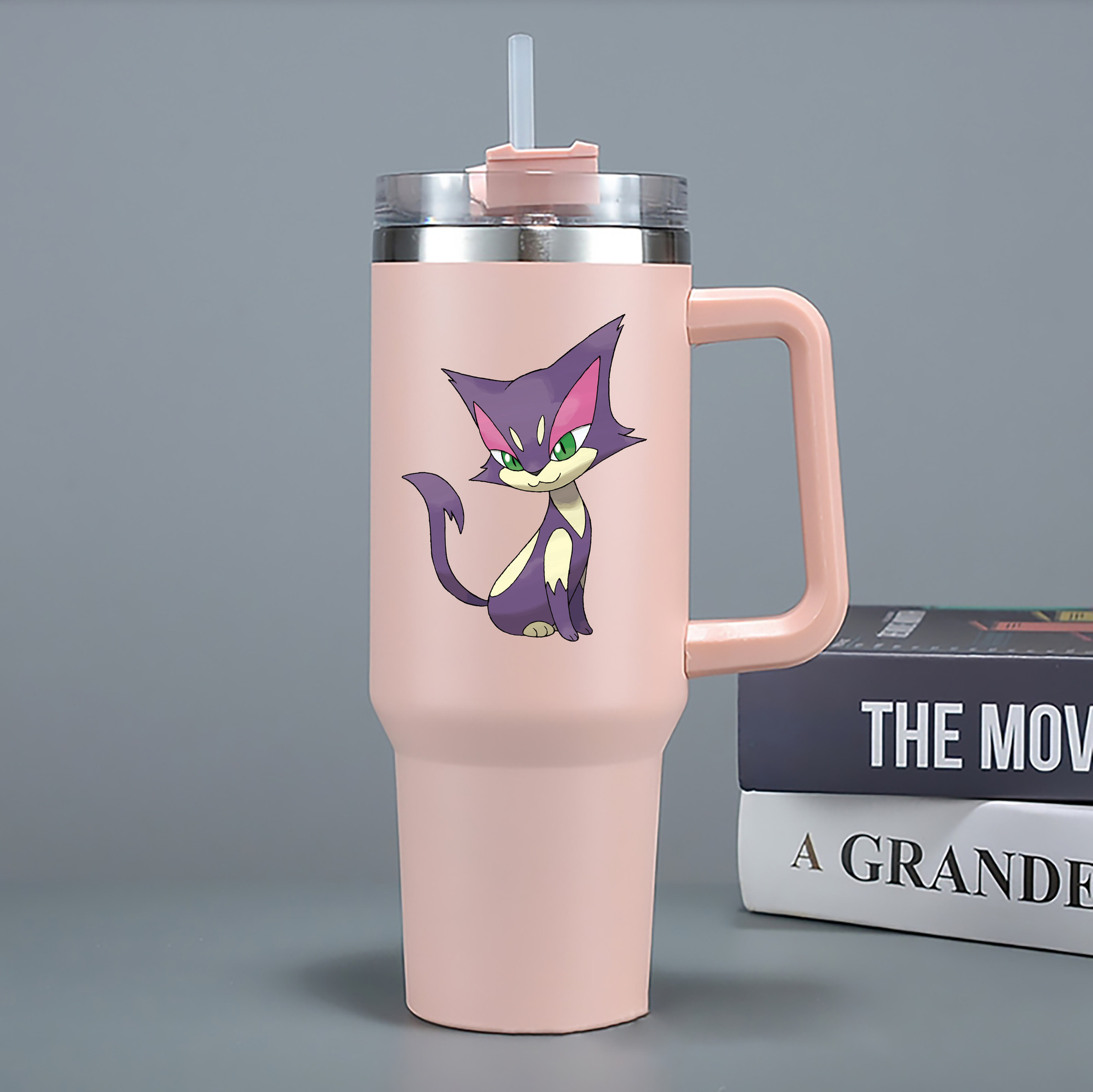 （画像用） ポケットモンスター Pokémon 1200mL車用タンブラー - クリスタルステッカー（プラスチックストロー付き）